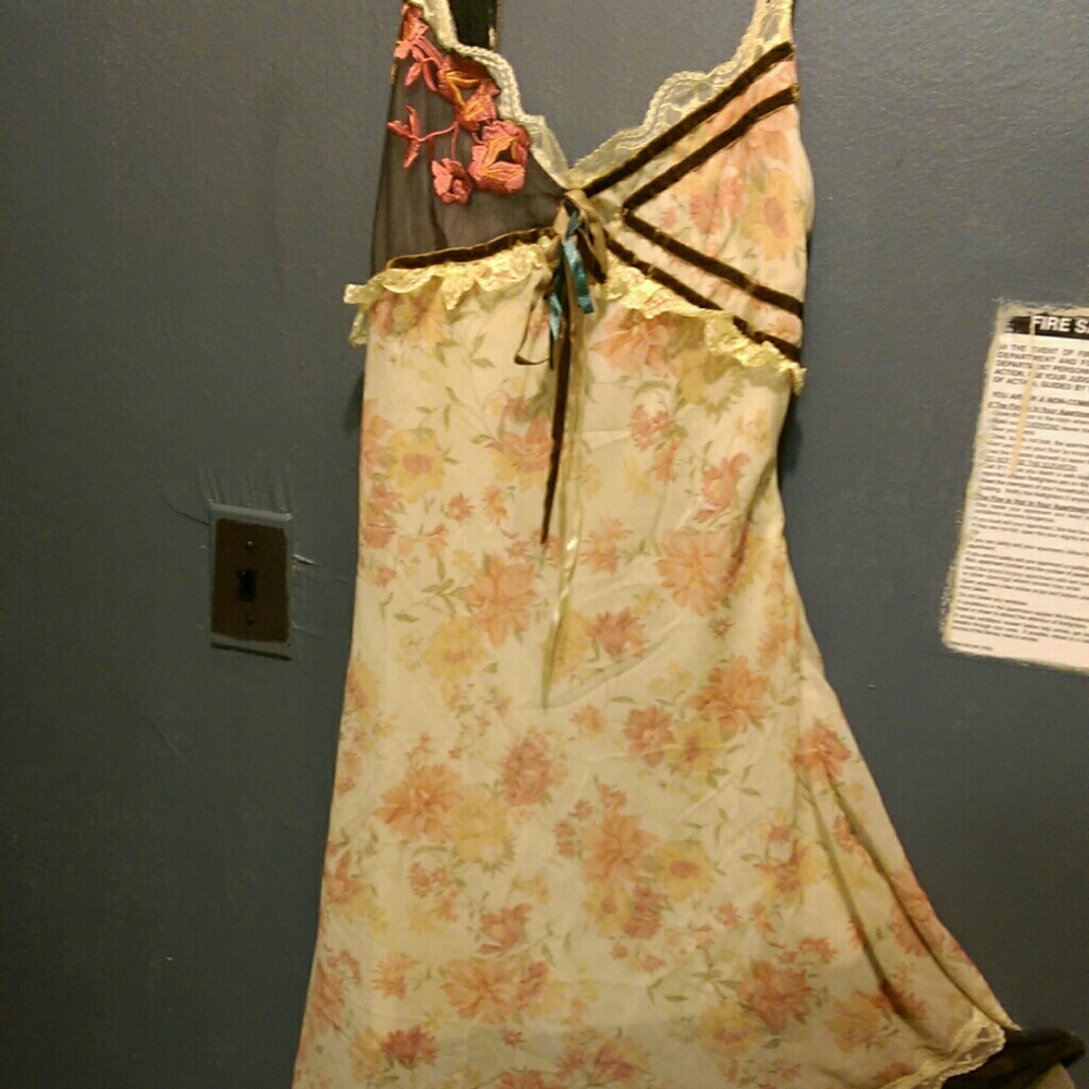 Beautiful beige and peach summer evening dress